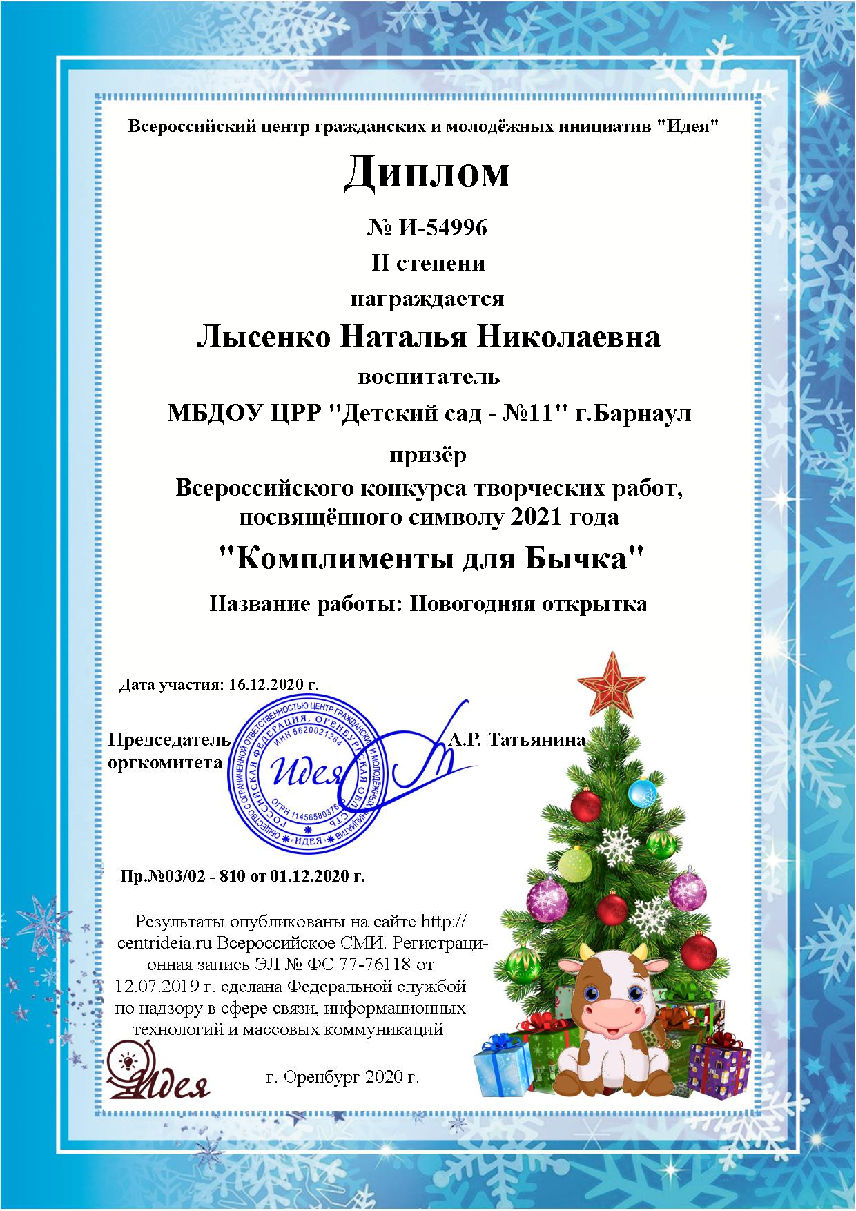 Проект Анна Николаевна Новогодняя Скачать
